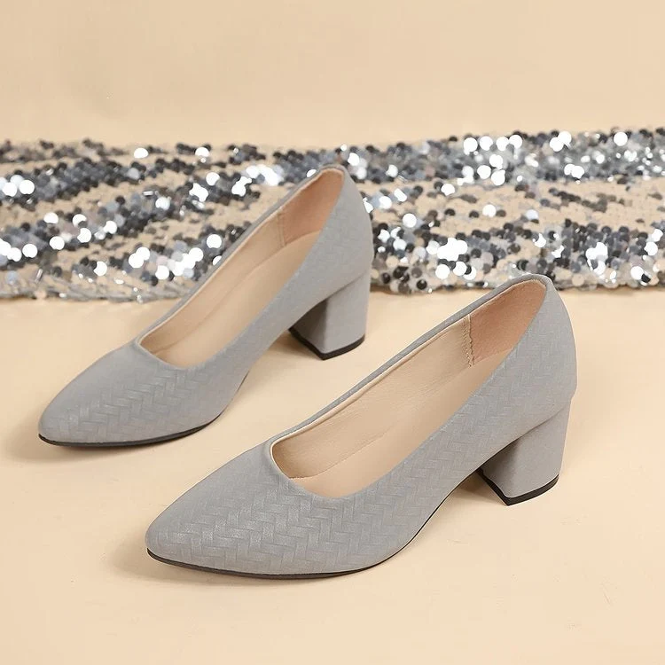 Damen Elegante Absatzschuhe mit tastbarem Zopfdesign Nord Taschen