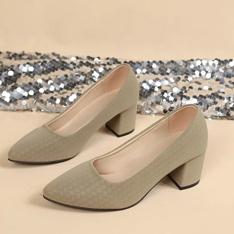 Damen Elegante Absatzschuhe mit tastbarem Zopfdesign Nord Taschen