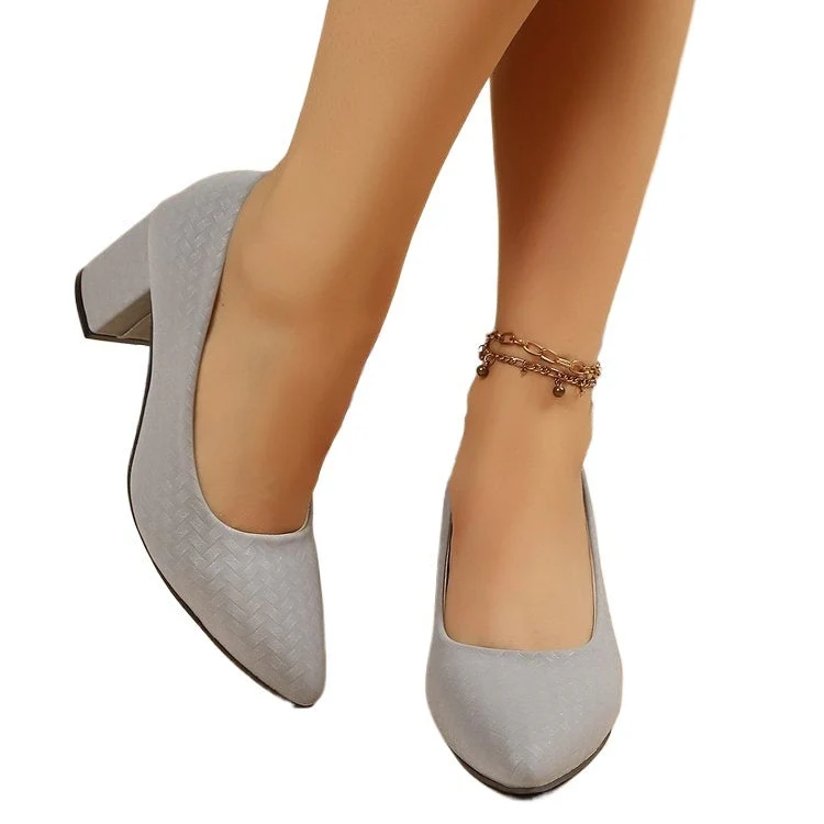 Damen Elegante Absatzschuhe mit tastbarem Zopfdesign Nord Taschen