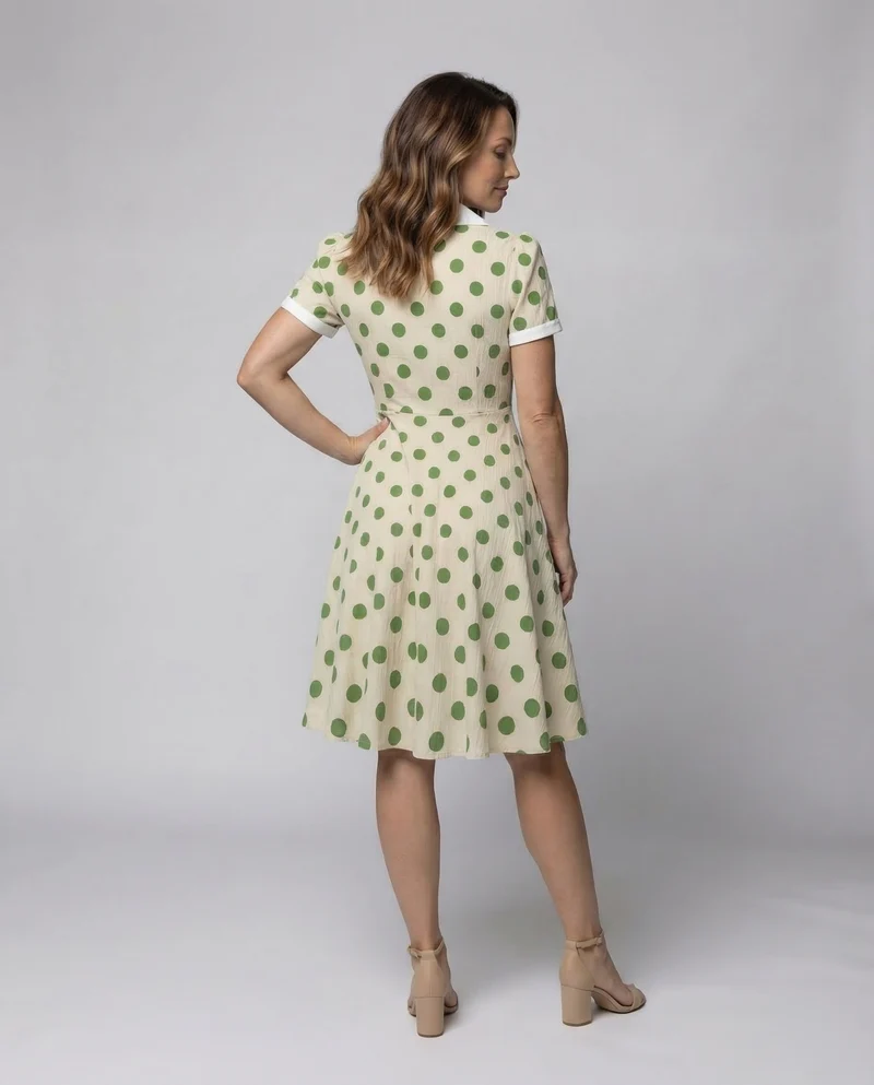 Damen Vintage Tellerkleid