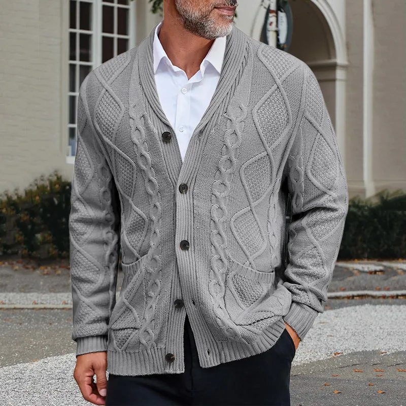 Herren modischer Strickcardigan mit strukturierter Oberfläche und praktischen Taschen Nord Taschen