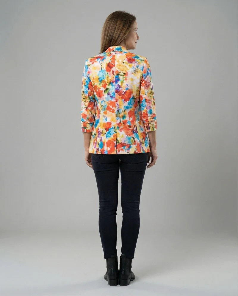 Damen Blazer mit floralem Muster und eleganter Silhouette