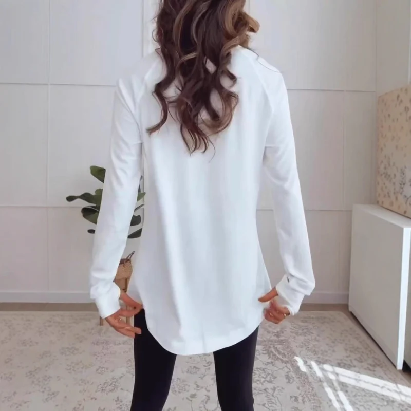 Damen Langarmshirt aus atmungsaktiver Baumwolle