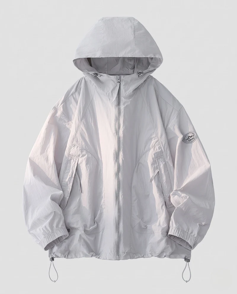 Unisex nan leichte winddichte Kapuzenjacke im Oversize-Schnitt mit verstellbarem Saum Nord Taschen