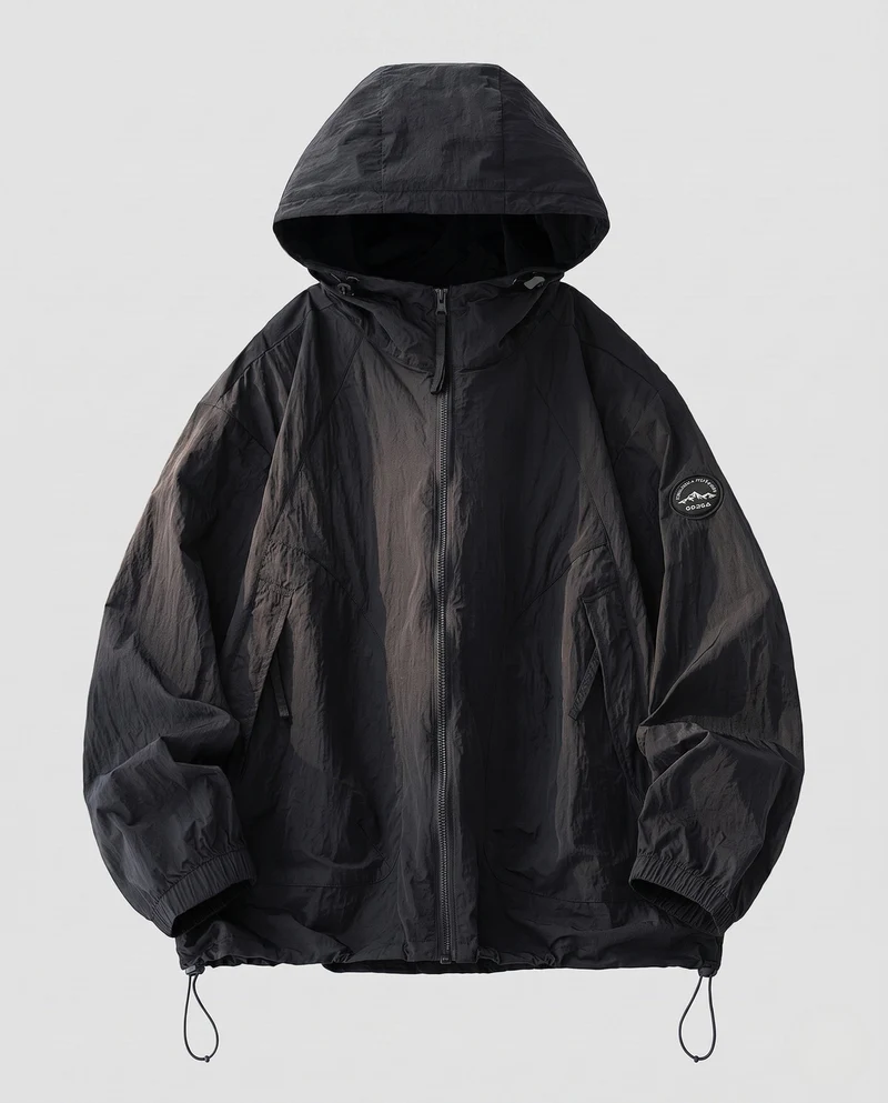 Unisex nan leichte winddichte Kapuzenjacke im Oversize-Schnitt mit verstellbarem Saum Nord Taschen