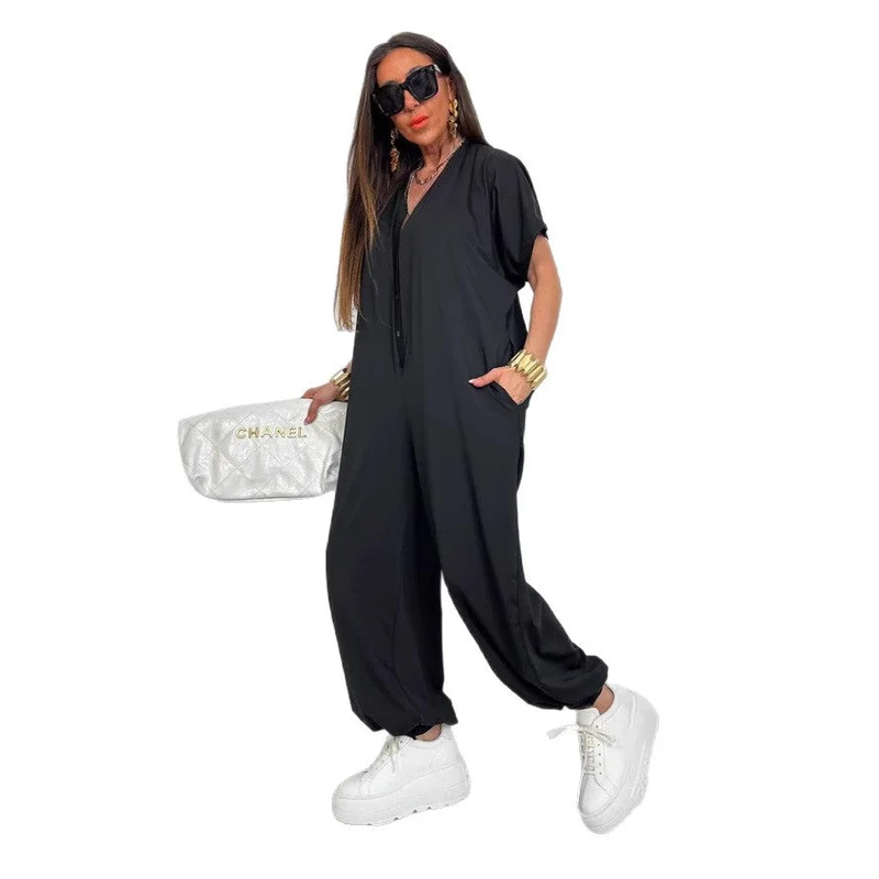 Damen LEOPARD-Muster Jumpsuit mit lässigem Schnitt und praktischen Taschen Nord Taschen