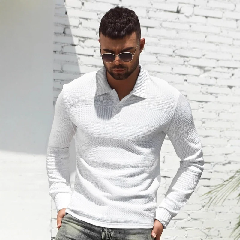 Herren Langarm Poloshirt