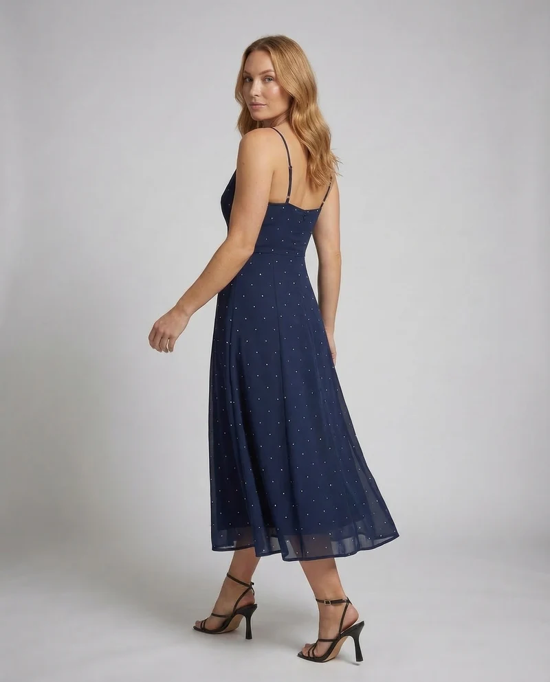 Damen Maxikleid Tupfen