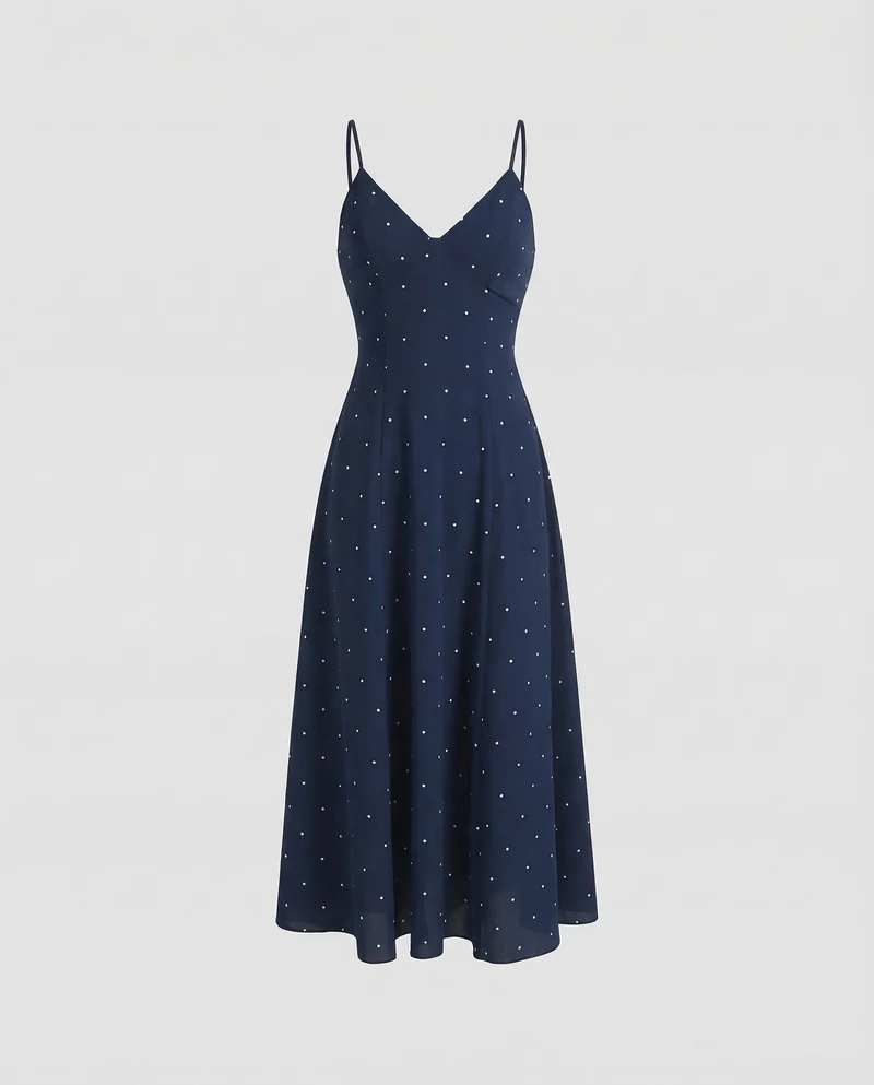 Damen Maxikleid Tupfen
