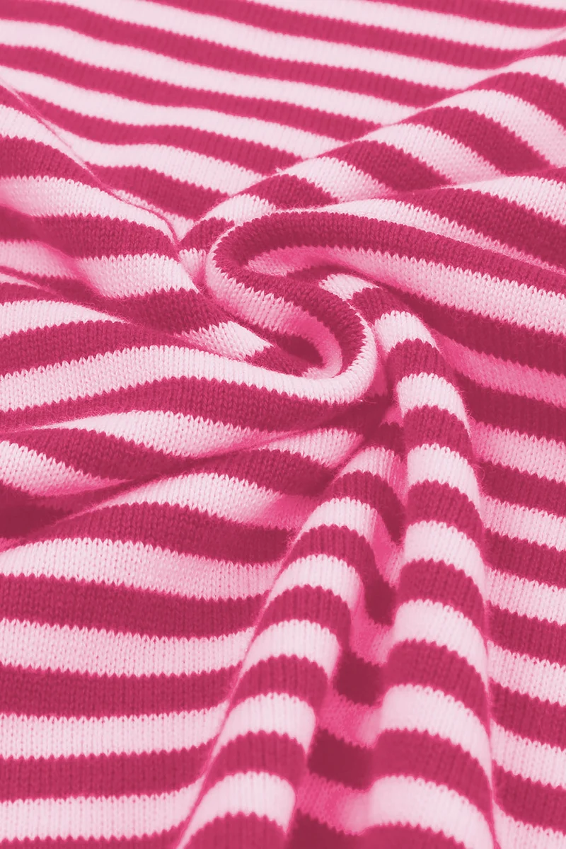 Kontrastfarbig Gestreifter Pullover Mit Überschnittenen Schultern