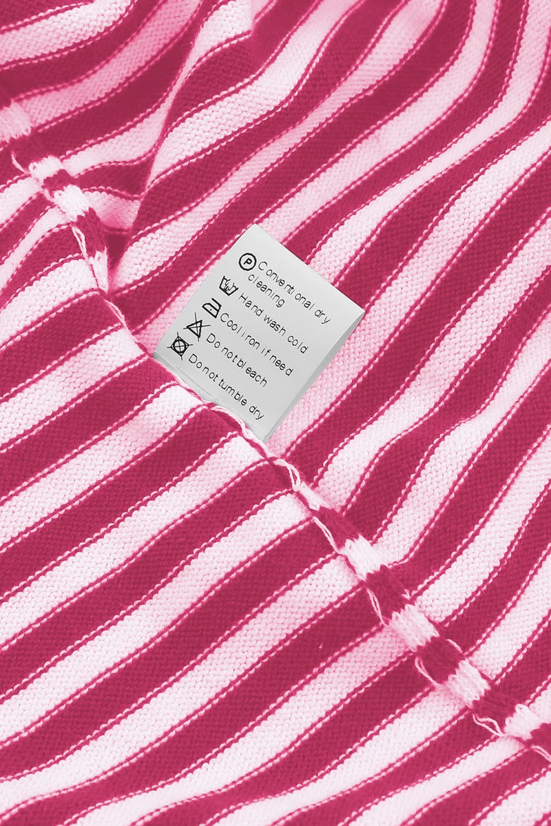 Kontrastfarbig Gestreifter Pullover Mit Überschnittenen Schultern
