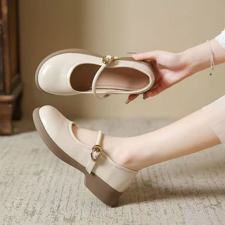 Damen Mary Jane Ballerinas mit elegantem Riemen und bequemem Fußbett