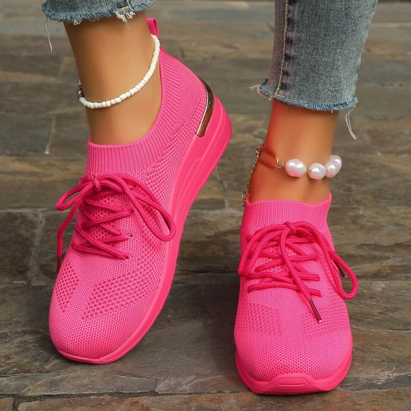 Damen Sportliche Sneaker mit innovativem Strickdesign