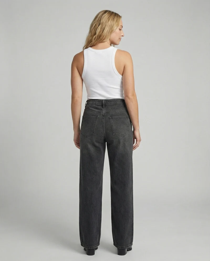 Damen hoch taillierte Vintage Jeans