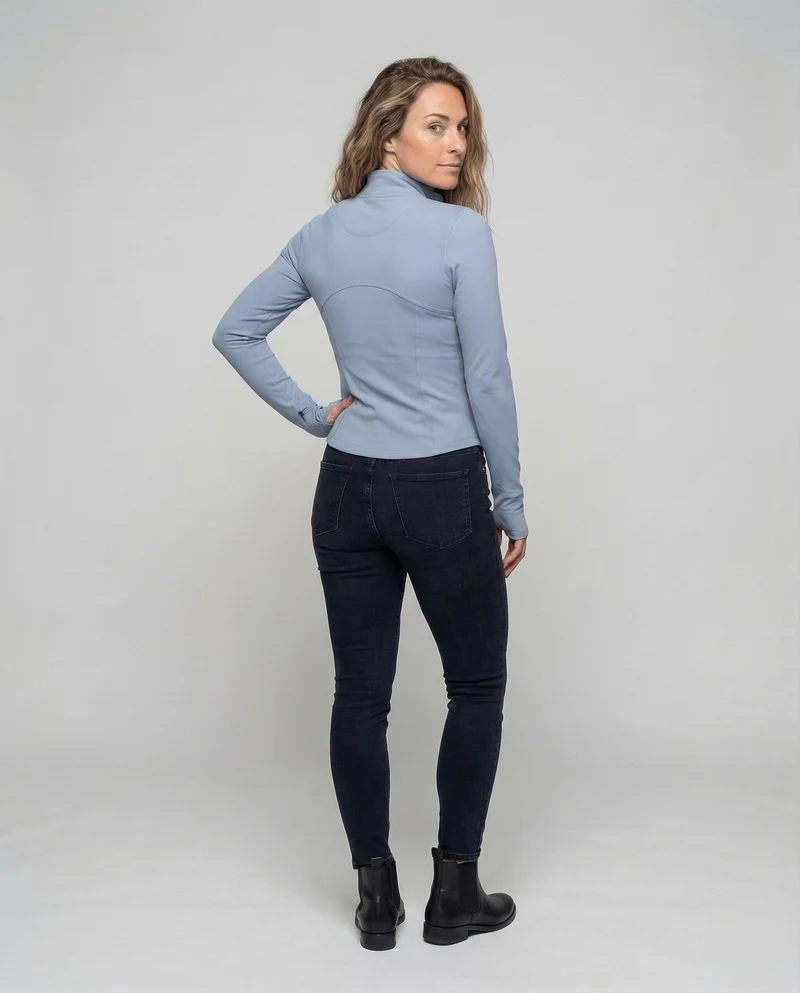 Damen Reißverschlussjacke Konturierende Nähte