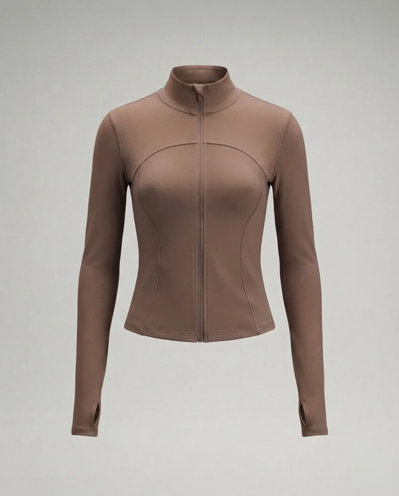 Damen Reißverschlussjacke Konturierende Nähte