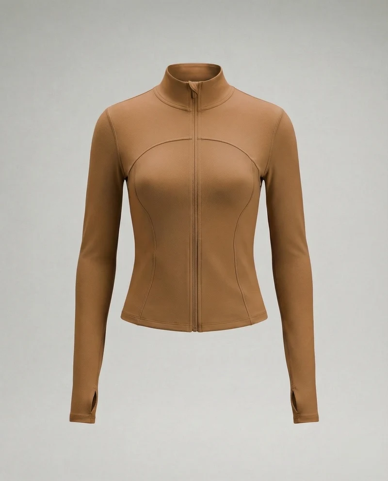 Damen Reißverschlussjacke Konturierende Nähte