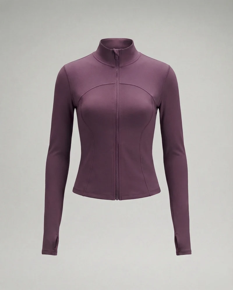 Damen Reißverschlussjacke Konturierende Nähte