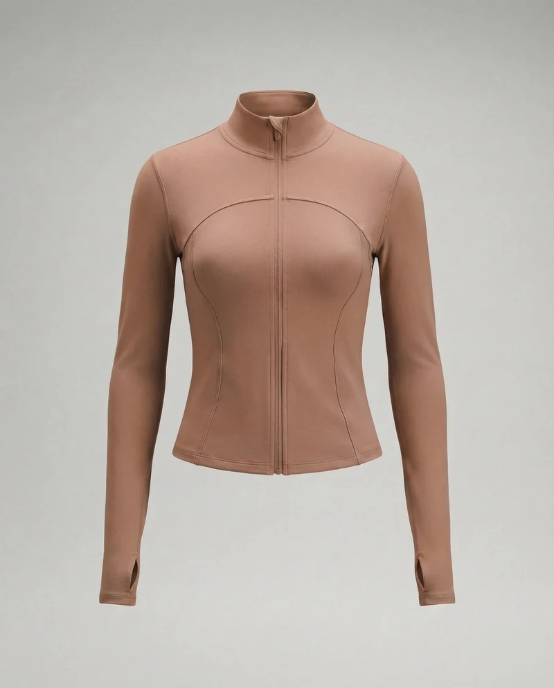 Damen Reißverschlussjacke Konturierende Nähte