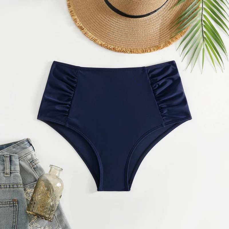 Damen Hoch geschnittener Bikini-Hosen mit Rüschendetails