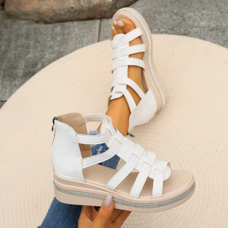 Damen Plateau-Sandalen mit verstellbarem Riemendesign und komfortablem Fußbett Nord Taschen