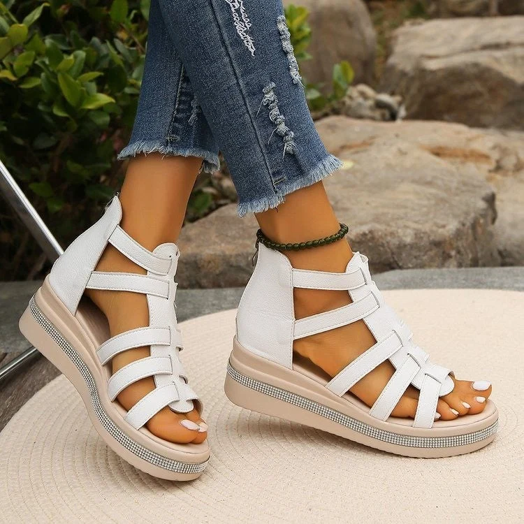 Damen Plateau-Sandalen mit verstellbarem Riemendesign und komfortablem Fußbett Nord Taschen