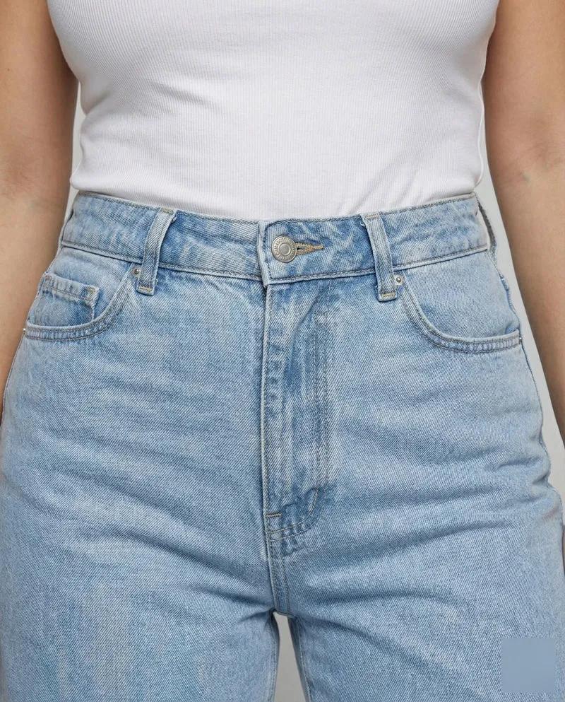 Damen Retro Ausgefranster Saum Denim Kurzjeans