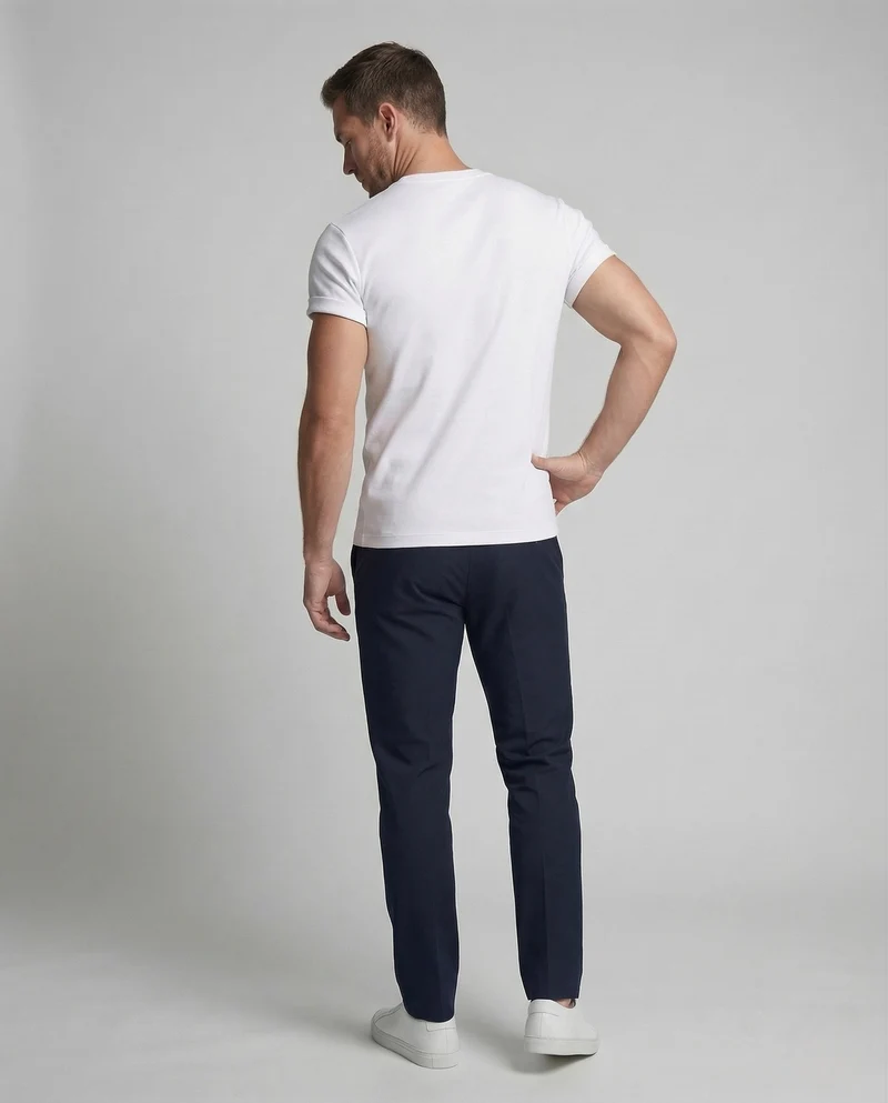 Herren Sportshirt Figurbetont Rundhals Stretch Baumwollmix