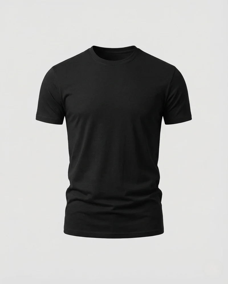 Herren Sportshirt Figurbetont Rundhals Stretch Baumwollmix