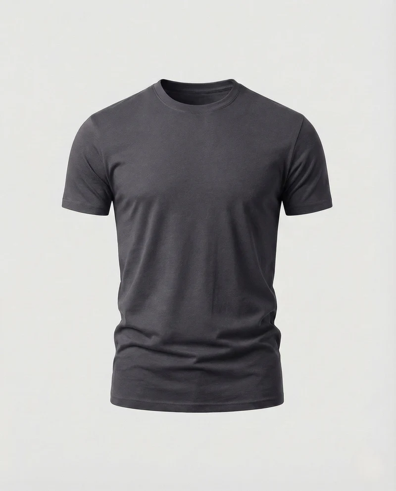 Herren Sportshirt Figurbetont Rundhals Stretch Baumwollmix