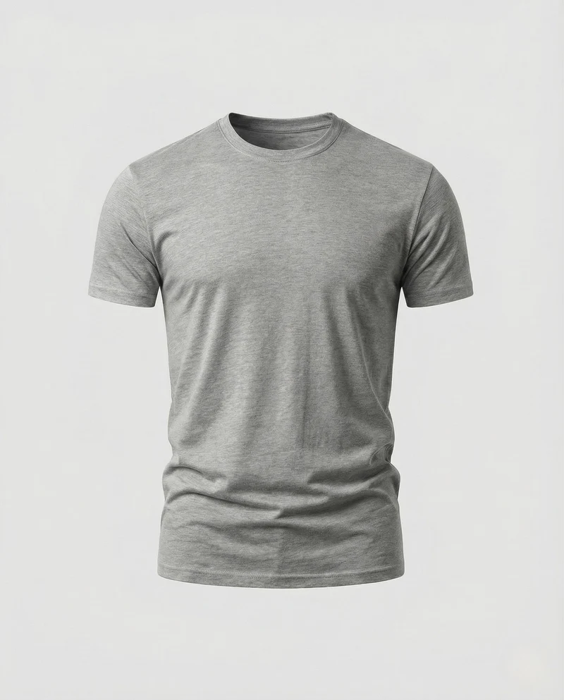 Herren Sportshirt Figurbetont Rundhals Stretch Baumwollmix