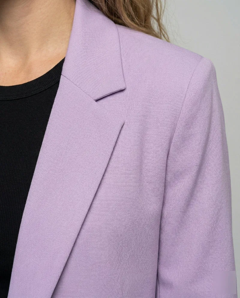 Damen nan locker geschnittener Longblazer mit Schulterpolstern und aufgesetzten Taschen Nord Taschen