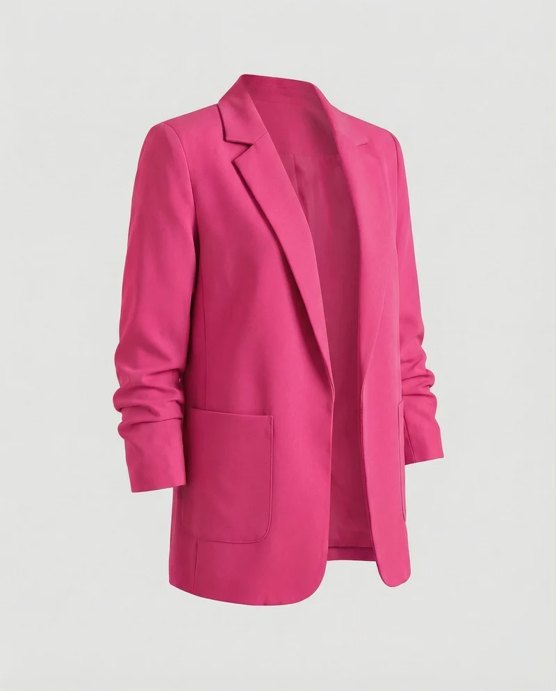 Damen nan locker geschnittener Longblazer mit Schulterpolstern und aufgesetzten Taschen Nord Taschen