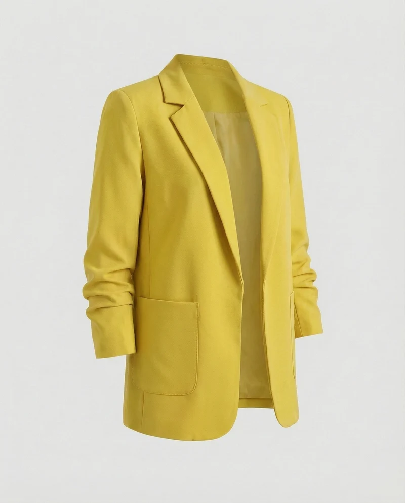 Damen nan locker geschnittener Longblazer mit Schulterpolstern und aufgesetzten Taschen Nord Taschen
