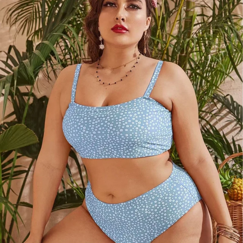 Damen Hochgeschnittener Bikini mit verspieltem Punktedesign