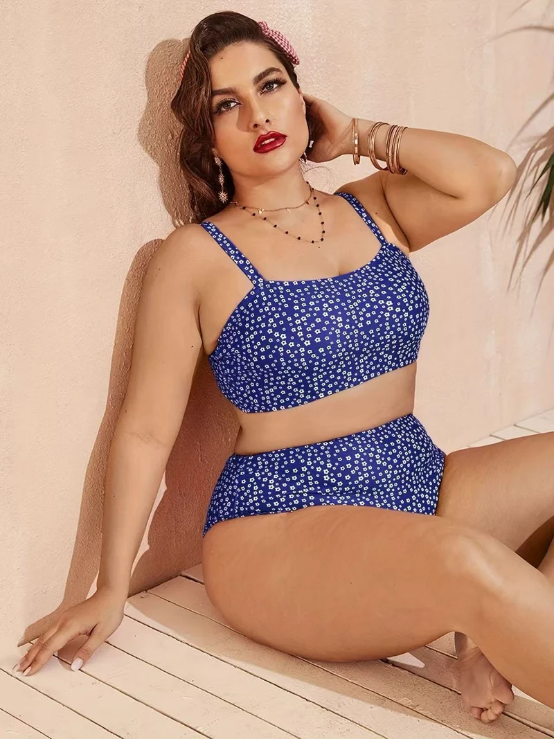 Damen Hochgeschnittener Bikini mit verspieltem Punktedesign