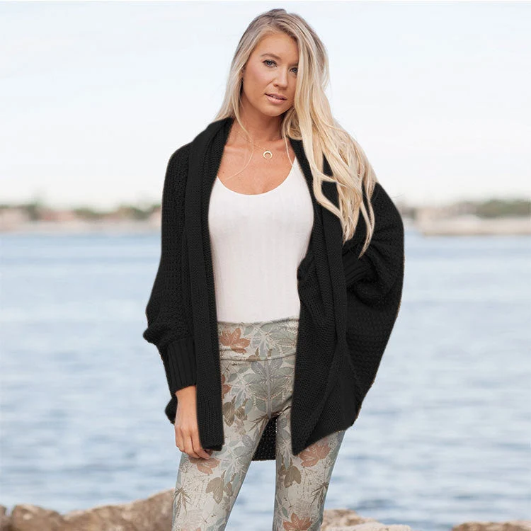 Damen Großer Strickcardigan mit lässigem Schnitt und voluminösen Ärmeln
