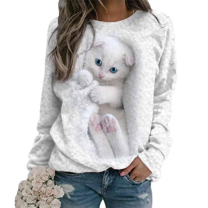 Damen Sweatshirt mit niedlichem Tiermotiv
