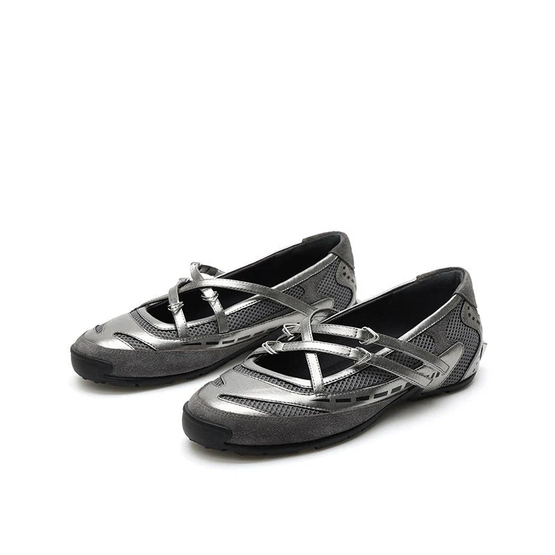 Damen Freizeit-Ballerinas mit atmungsaktivem Obermaterial und flexiblem Riemchen Nord Taschen