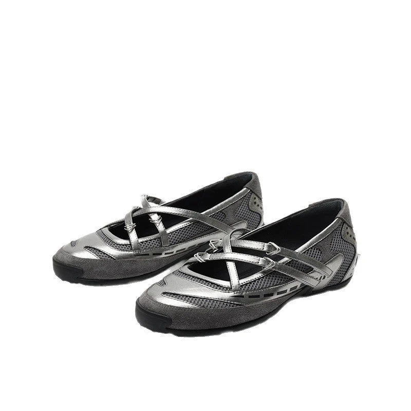 Damen Freizeit-Ballerinas mit atmungsaktivem Obermaterial und flexiblem Riemchen Nord Taschen