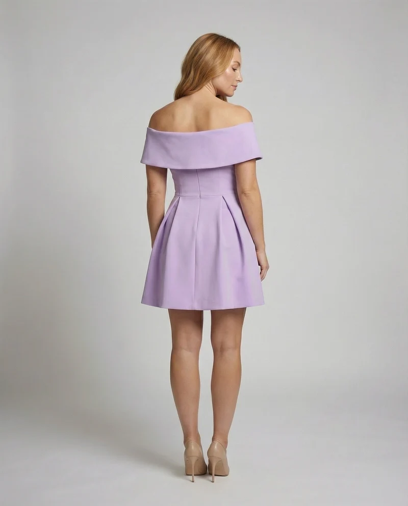 Damen Kurze Taillenpasse MischgewNord Taschene A-Linien-Minikleid