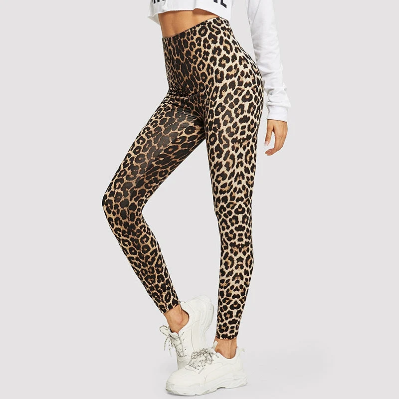 Damen Elegante Leggings im modischen Leopardenmuster