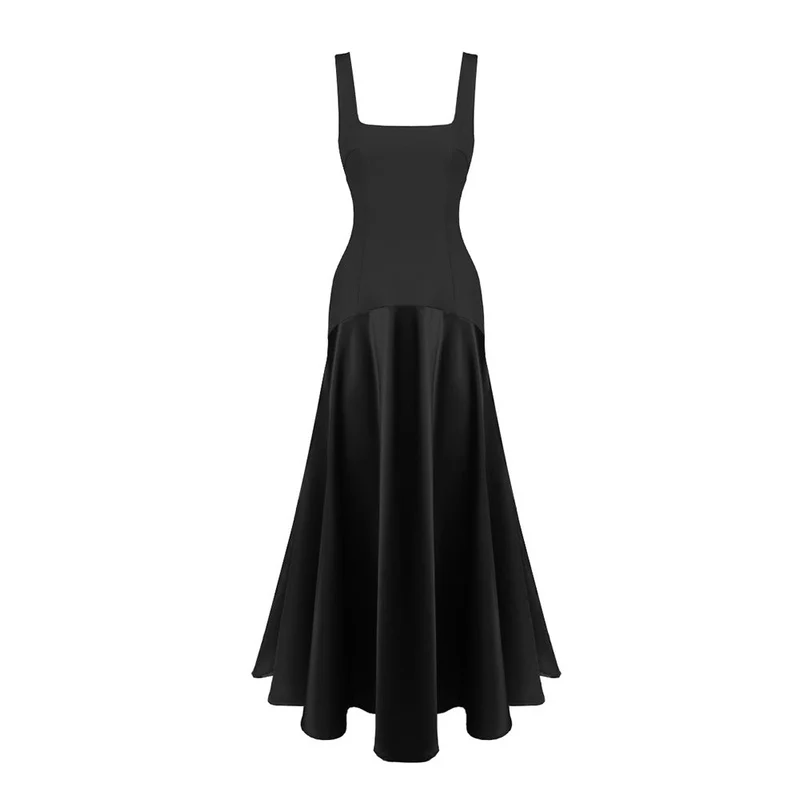 Damen Elegantes Maxikleid mit A-Linien-Silhouette und schmalen Trägern