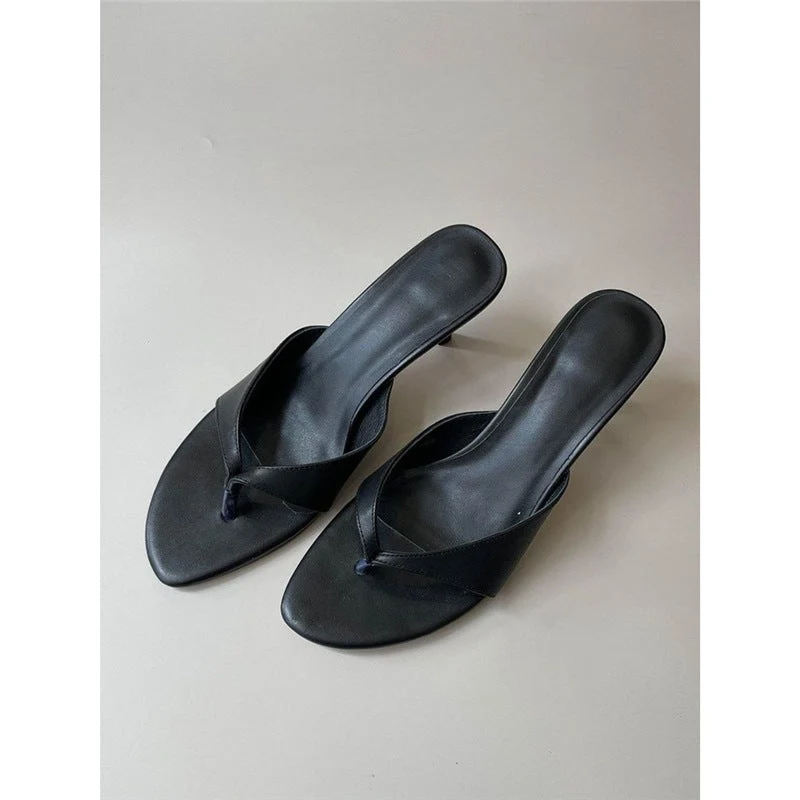 Damen elegante Zehentrenner mit feinem Absatz