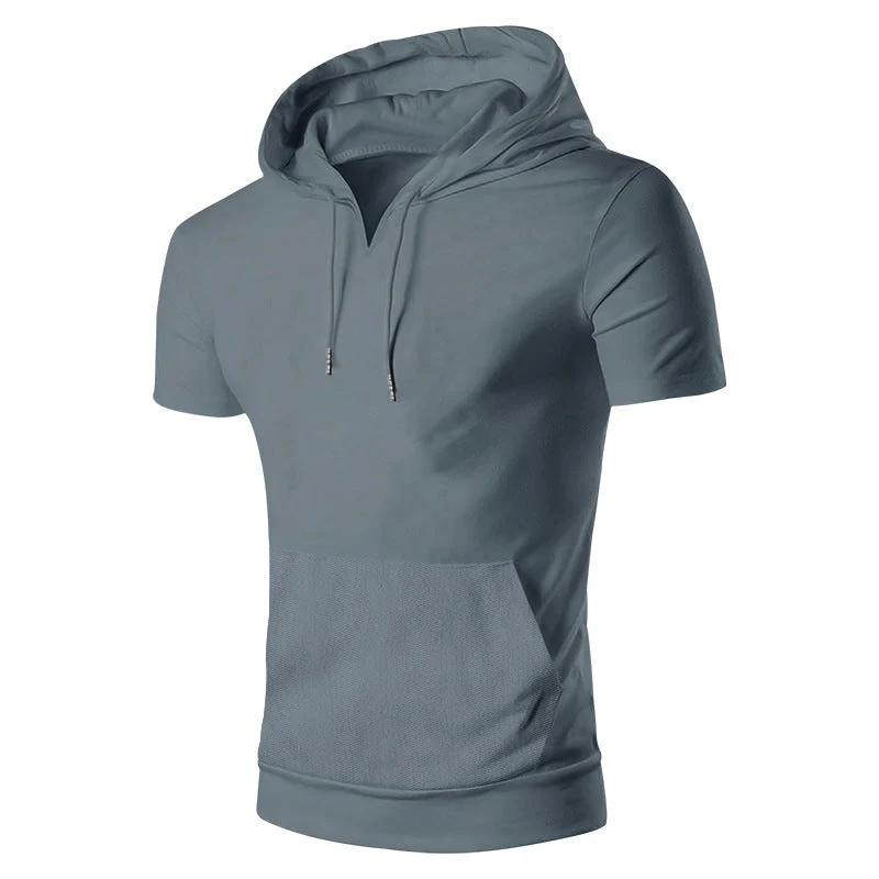 Herren lässiges Kapuzenshirt mit V-Ausschnitt und praktischer Bauchtasche