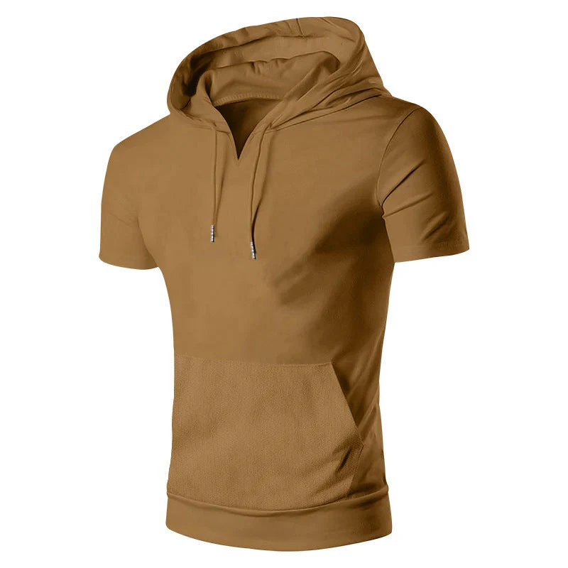 Herren lässiges Kapuzenshirt mit V-Ausschnitt und praktischer Bauchtasche