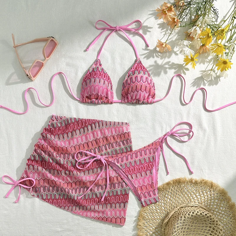Damen Triangel-Bikini-Set mit verspieltem Wickelrock Nord Taschen