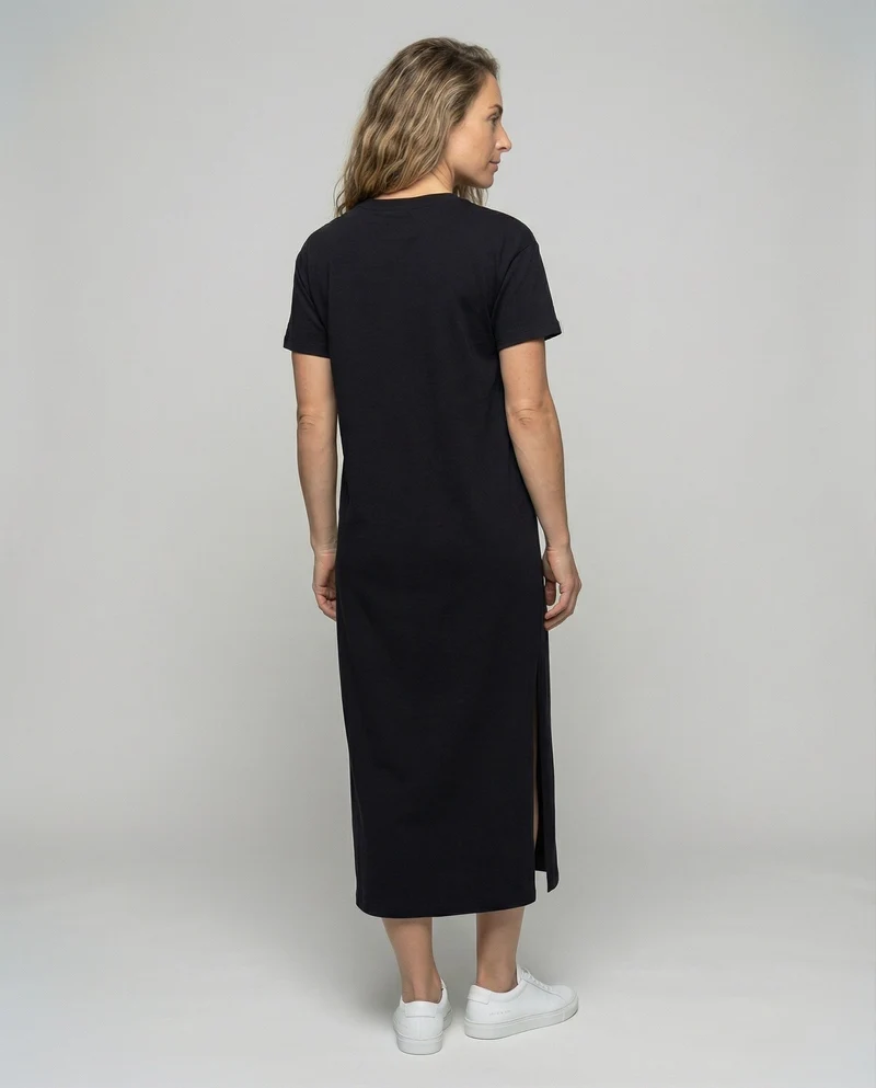 Damen Maxi-T-Shirt-Kleid mit Schlitz