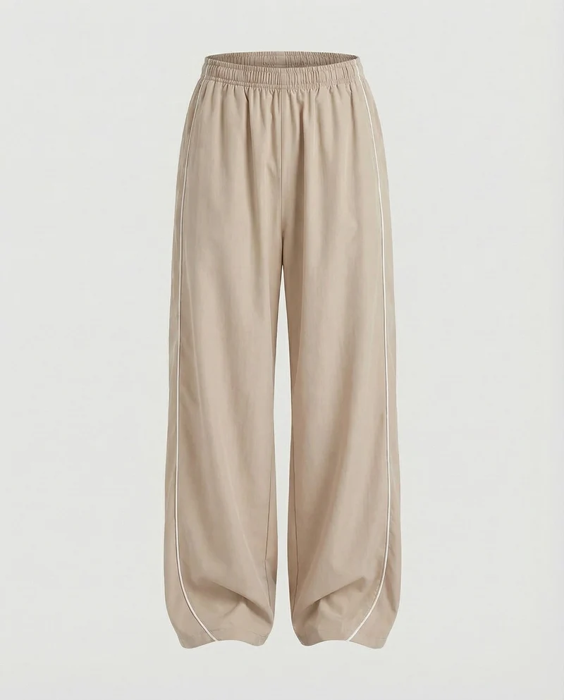 Damen Sportliche Kontrastpaspeln Baggy-Sporthose