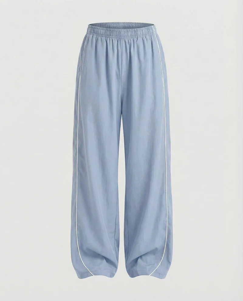 Damen Sportliche Kontrastpaspeln Baggy-Sporthose